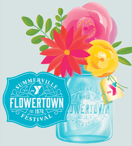 watercolor flowers in mason jar illustration and typography