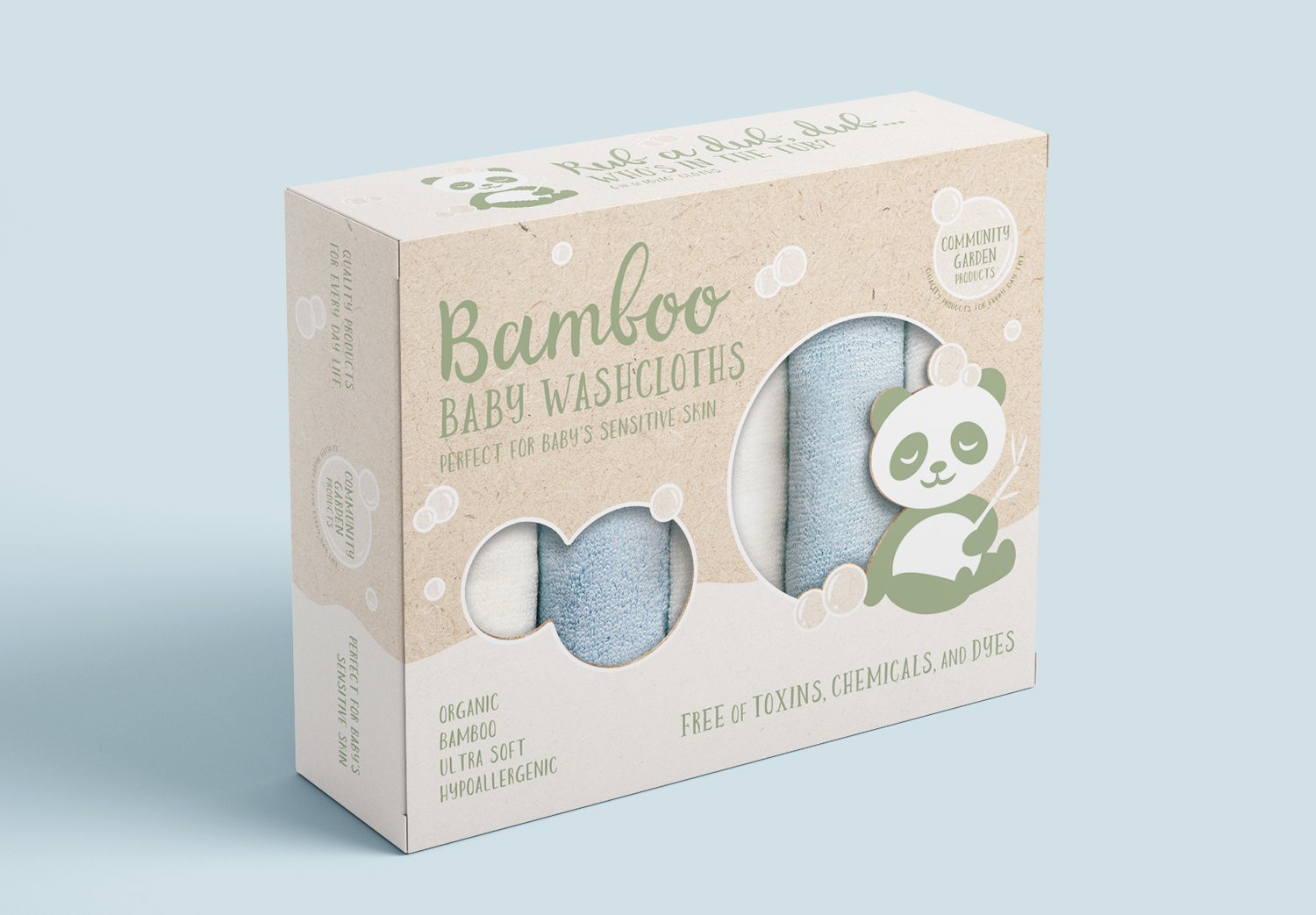 eco friendly baby packaging design bamboo washcloths